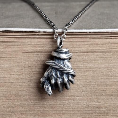 925 sterling Silver Gothic PUNK hand pendant charm jewelry A4878