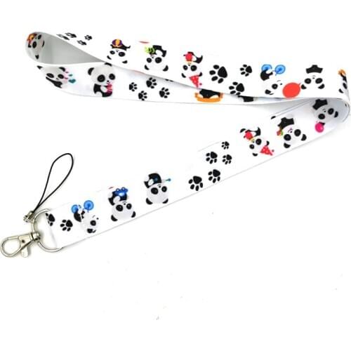 Cartoon Panda Neck Straps Lanyard For Keys Tags ID Card Pass Gym USB Badge Holder Hang Rope Webbing Ribbon Mobile Accessories