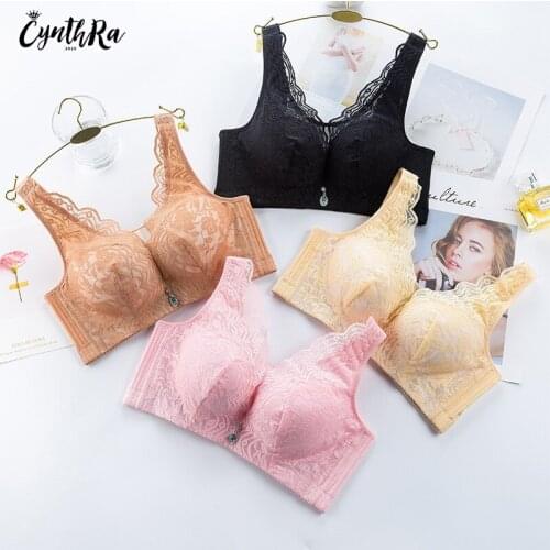 Lingerie Sexy Lace Women Push Up Wireless Cotton Pink Adjust Bras Large Full Cup Bra Plus Size Underwear Free Shipping