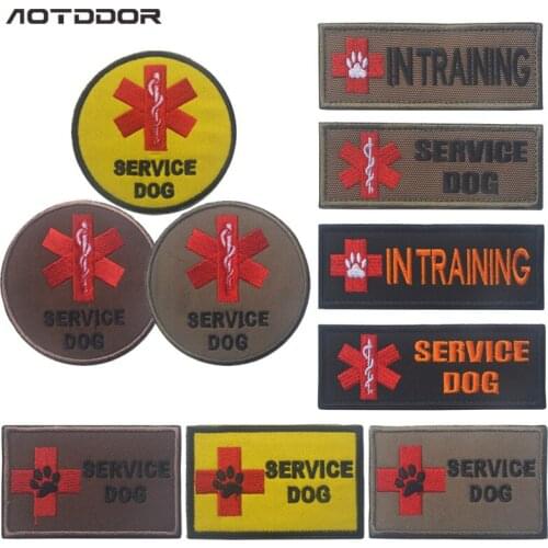 SERVICE DOG Rescue Service Military Army Tactical Embroidery Patches For Clothes Clothing Emblem Appliques Badges