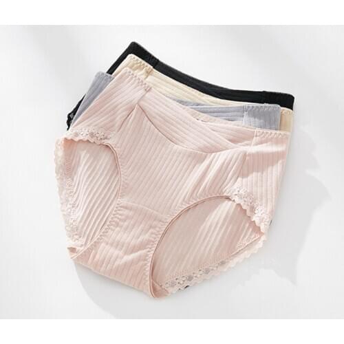 4Pcs/Set High Waist Pure Cotton Panties for Women Underwear Seamless Briefs Breathable Lingerie Female Underpants Plus Size XXXL