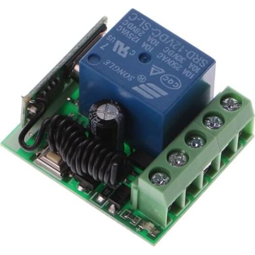 433Mhz Universal Wireless Remote Control Switch DC 12V 10A 1CH Relay Receiver Module K0AB