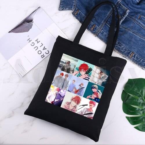 Given Anime Given Yaoi Japanese Manga Mafuyu Music Black Canvas Print Shopping Bags Girls Fashion Life Casual Pacakge Hand Bag
