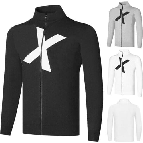 Winter New Golf Mens Sweater High Quality Zipper Jacket Warm Casual Base Long Sleeve Anti-Shrinkage