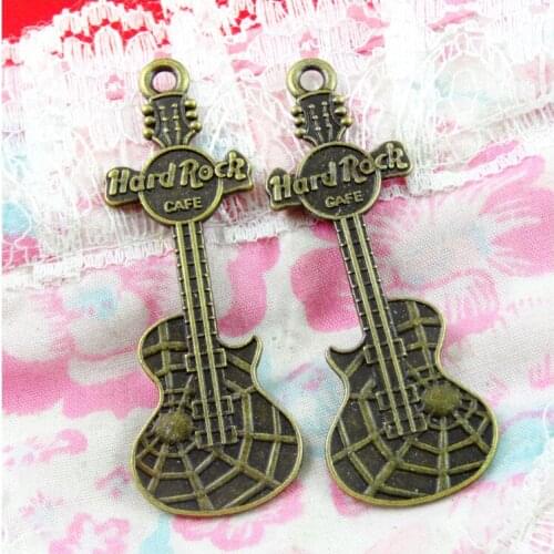 20pcs Spider web guitar Charms Antique Bronze Plated Pendants Charm Jewelry Making DIY Handmade Craft 63*21.8MM