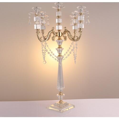 77cm Tall Crystal Candelabras Clear Candle holders Table Centerpieces Wedding decoration 15 pcs/lot