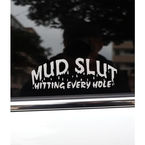 ZTTZDY 15.5CM*5.7CM Mud Slut Hitting Every Hole Originality Car Sticker Decal Black Silver ZJ2-0238