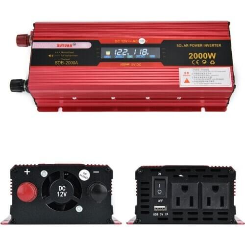 10Pcs/Lot Car Inverter 12v 110v 2000W Voltage Transformer Car Converter 12 to 220 Solar Inversor Auto Power Inverter Charger