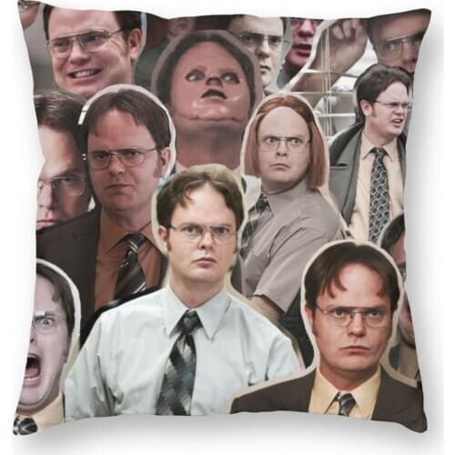 Dwight Schrute The Office Square Pillow Case Polyester Cushions for Sofa Horror Thriller Movie Novelty Pillowcase