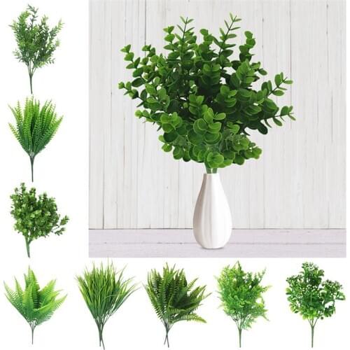 1pc Artificial Shrubs Creative Decorative Artificial Plant Ferns Simulation Plant Plastic Flower Fern Wall Material Accessories