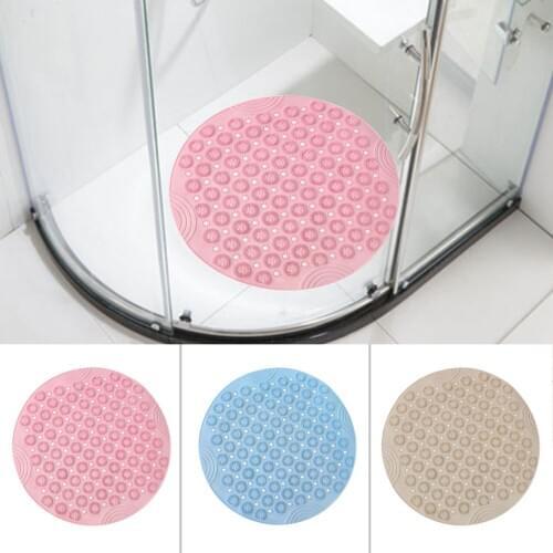 Round Non-Slip Bath Shower Bathroom Floor Bathtub Mat with Suction Cups Massage Columns for Home Hotel Balcony 55cm Diameter