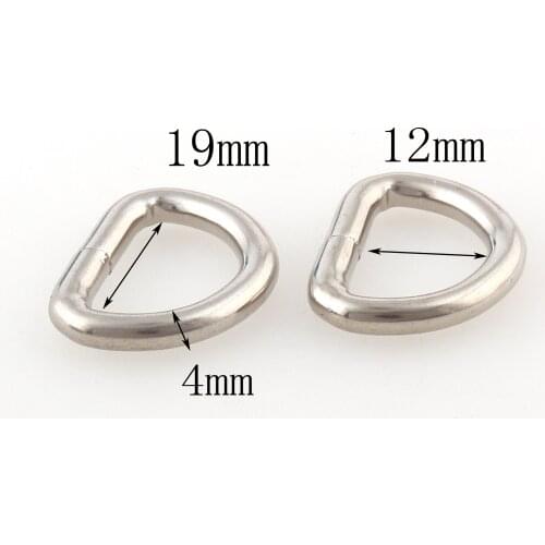 3/4"Inner metal d ring purse hardware buckle strap rings buckle strap rings silver d ring bag connector