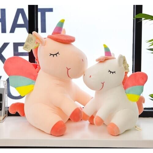 Cute Rainbow Unicorn Plush Doll High Quality Soft Unicorn Stuffed Animal Toy Baby Appease Sleeping Pillow Birthday Gift for Kids