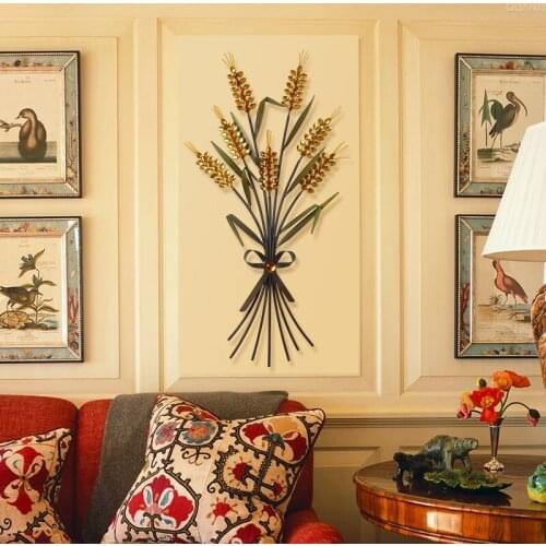 Golden Grain Wall Hanging Decor Wall Act The Role Ofing Living Room Creative Light and Decoration Wall Metal Home Decor Pastoral