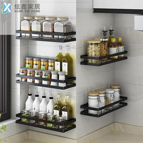 Kitchen Seasoning Bottle Storage Rack Wall Hanging Draining Holder Bathroom Supplies Multifunctional Storage Shelf Accessories