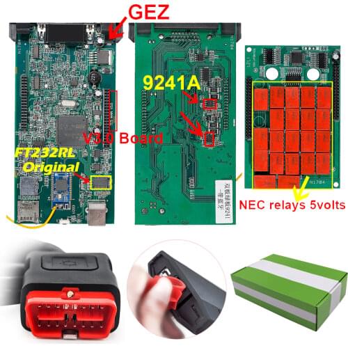 9241A NEC Relay Real Chip FTDI Multidiag Pro+ TCS For For Car/Truck Keygen 2016.R1 Green V3.0 Board Bluetooth Double PCB