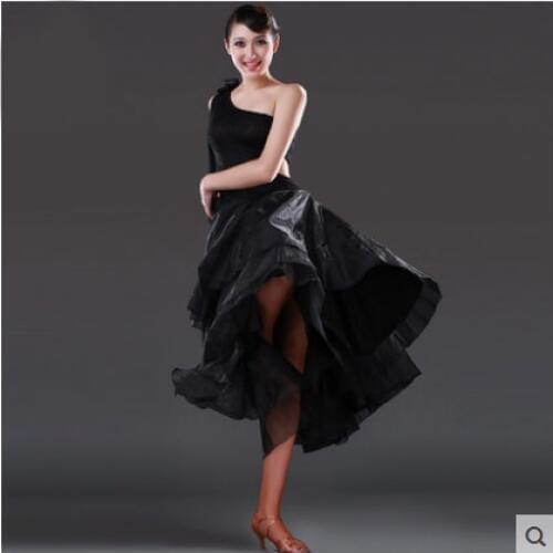 Sexy Standard Black Ballroom Dance Dresses for Women Size Waltz Tango Girls Modern Dance Skirt salsa robe jupe danse de salon