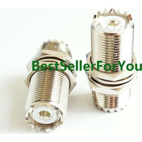 1Piece UHF SO-239 Female Nut Bulkhead To SO-239 Jack RF Mount Adapter Connector FOR PL-259