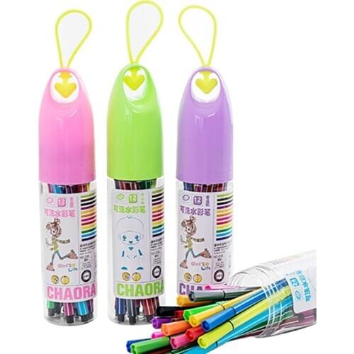 12colors/set students creative washable watercolor pen lucky bottle packing art marker drawing supplies child gift