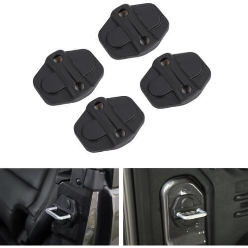 4Pcs/Set Car Door Lock Cover Styling Fit For Jeep Wrangler JL 2 Doors 2018+ Auto Car-covers Black ABS