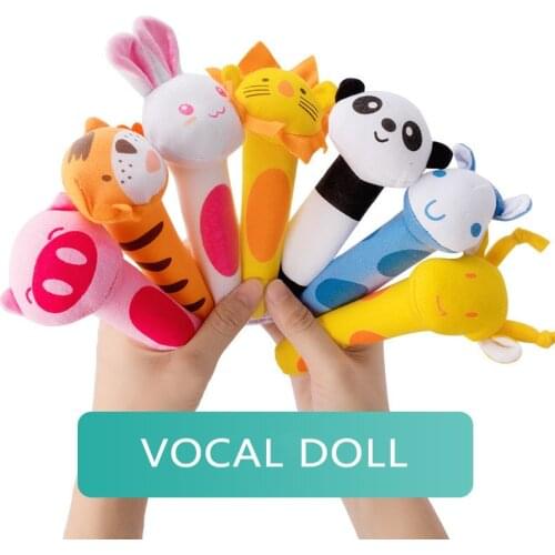 6 Kinds of Chinese Style Animal Plush Toys Baby Cute Giraffe Tiger Lion Rabbit Panda Squeeze Vocal Toy Suitable for 0-2 Year Old