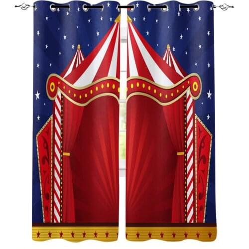 Acrobatic Field Circus Star Retro Style Modern Curtains for Living Room Bedroom Kitchen Curtains Drapes Window Treatments