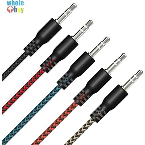 Aux Cable Speaker braid Wire Jack Audio Cable For Car Headphone Adapter Jack 3.5 mm Speaker Cable For Microphone MP4 300pcs/lot