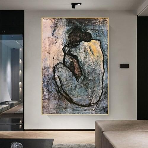 Blue Nude By Pablo Picasso Wall Art Famous Painting Canvas Painting Prints and Pictures Poster for Bedroom Home Interior Decor