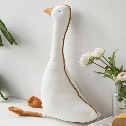Big White Goose Pillow Plush Toy Cute Sleeping Pillow High Quality Stuffed Doll Funny Sweet Gift For Friends Kid Stuffed Animals