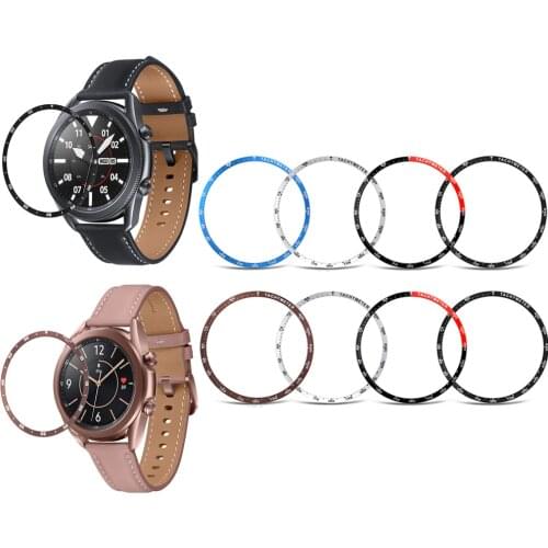 Stainless Steel Bezel Ring Adhesive Cover Anti Scratch Case For Samsung Galaxy Watch3 Watch 3 41mm 45mm