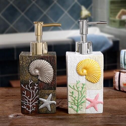 Hand Sanitizer Bottle Creative Embossed Resin Lotion Soap Dispenser Mediterranean Retro Hotel Press Dispensing Empty Bottle