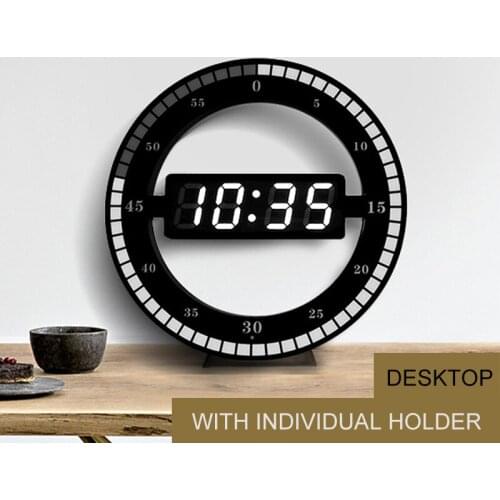 Electronic Circular LED Clock|Digital Wall Clock|Night light, Simple Clock Decoration, Personalized LED Marquee Countdown Clock
