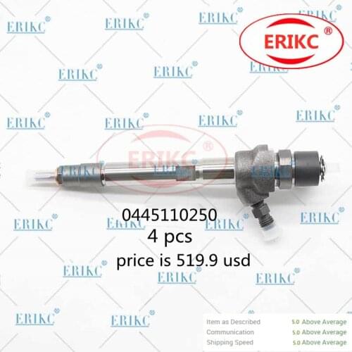 ERIKC 4 PCS 0445110250 Auto Injectors 0 445 110 250 Common Rail 0445 110 250 For FORD Ranger MAZDA BT-50 WLAA13H50