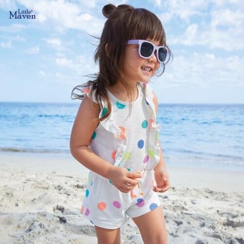 HIBYHOBY Children Cotton Toddler Baby Girl Clothes polka dot Romper Jumpsuit Playsuit Sunsuit Summer Clothing for kids 2-7 years