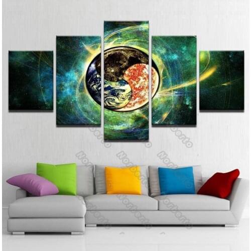 Chinese Style Canvas Painting Wall Poster Art Green Color The Eight Diagrams From THE BOOK of CHANGES for Home Rooms Wall Decora
