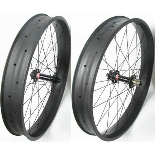 Carbon snow bicycle wheels Novatec hub fat bike carbon wheels hookless 26 inch snow wheelset 90mm wide rims carbon fat wheels