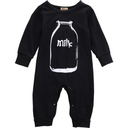 Newborn Infant Baby Boy Girl casual letter printed long sleeve o-neck romper Clothes Outfits