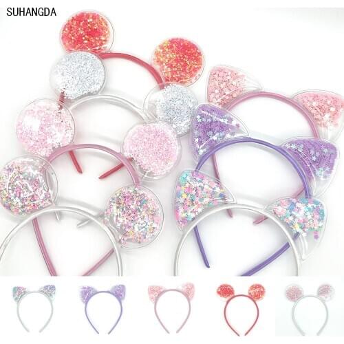 Sweet Girls Beautiful Plastic Cat Ears Hairband Headpieces Multicolored Hair Hoop High-Grade Hair Accessories Tiara For Children
