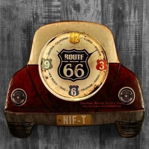 CREATIVE RETRO WALL LED LIGHT CLOCK LIVING ROOM BEDROOM WALL DECORATION MUTE CAR LED LIGHT CLOCKS NOSTALGIC WALL-MOUNTED CLOCKS
