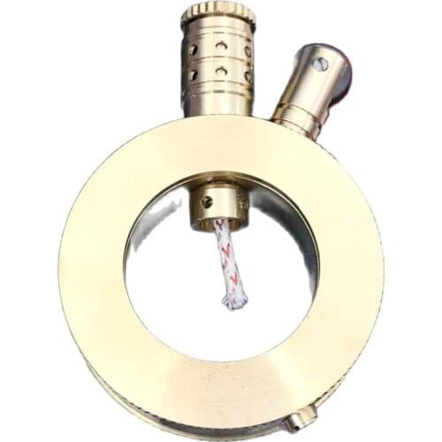 DIY handmade Retro brass kerosene lighter Round portable personality oil lighter Gift 70mm*50mm 114g