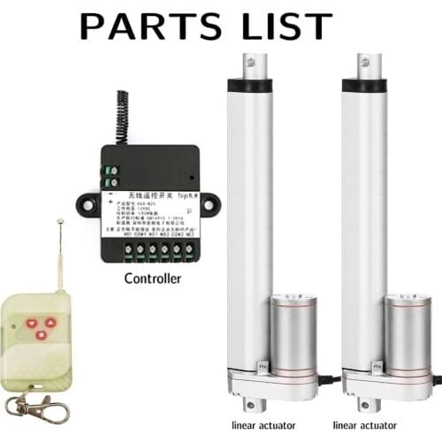 2pcs linear actuator + RF remote controller 12V linear actuator electric actuator metal gear motor 1 control 2 synchronous work