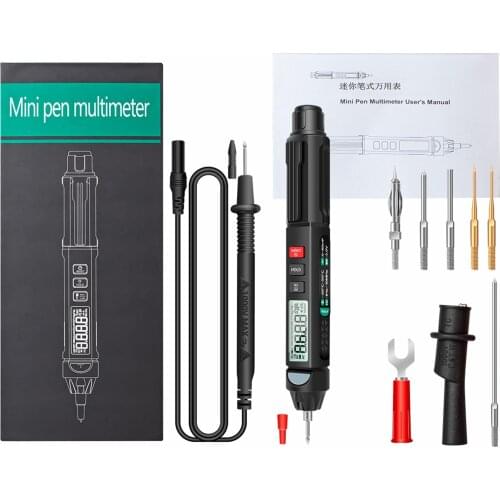 ANENG A3007/A3008 Digital Pen Multimeter 6000 Counts Multimeter with LCD Backlight Flashlight NCV Auto-off Multiple Accessories