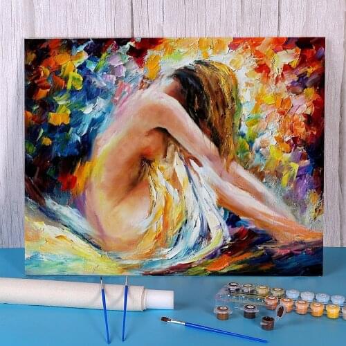 Nude New Painting DIY Paint By Numbers Complete Kit Oil Paints 50*70 Oil Painting Handmade For Kids For Drawing Wholesale