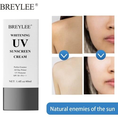 BREYLEE Whitening UV Sunscreen Cream Brightening and Beauty SPF50 Sunblock PA+++ Moisturizing Anti Aging Melanin Skin Care 40ml