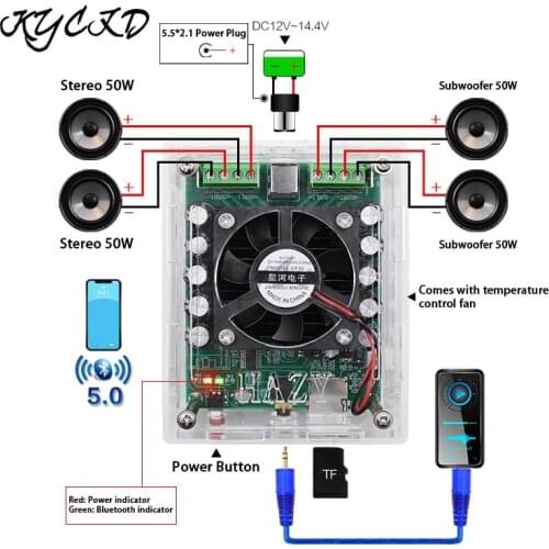 TDA7850 Bluetooth 5.0 Amplifier Board 50W*4 4 Channel Stereo Subwoofer Audio Power AMP Class A B For Car Speaker Home Theater