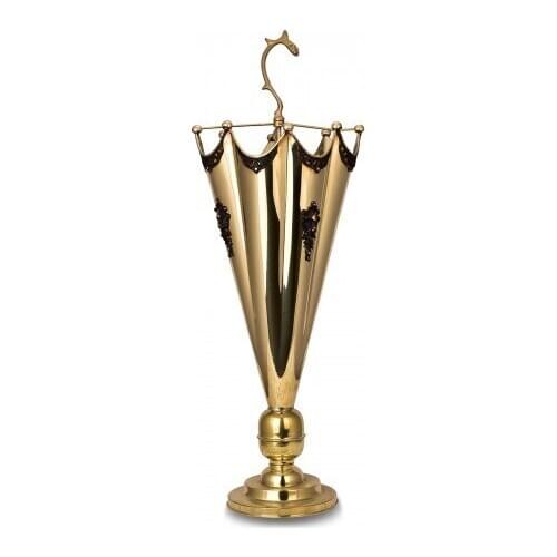 Handmade Copper Riba Umbrella Stand Flat Bottom Flat Yellow (gerekseal product)