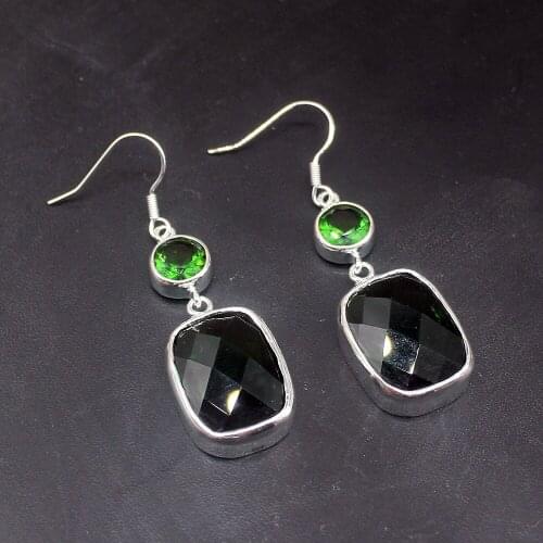 Gemstonefactory Big Promotion Single Unique 925 Silver Amazing Green Topaz Women Ladies Gift Dangle Drop Earrings 20213705