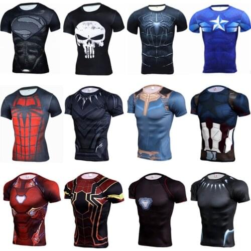 Fitness Tracksuits MMA Rashguard Boxing Superhero Jersey Compression Mens Sport Quick Dry Gym Joggers Training Running Clothes