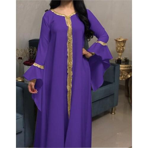 Dubai women lady prayer evening long maxi islamic clothing abaya muslim dress