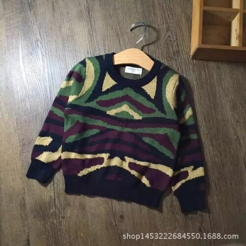 Winter New Baby Boys Sweaters Fashion Casual Camouflage Pullover Sweater For Boy 2 3 4 5 Y Kids Warm Knit Sweater Boys Clothes